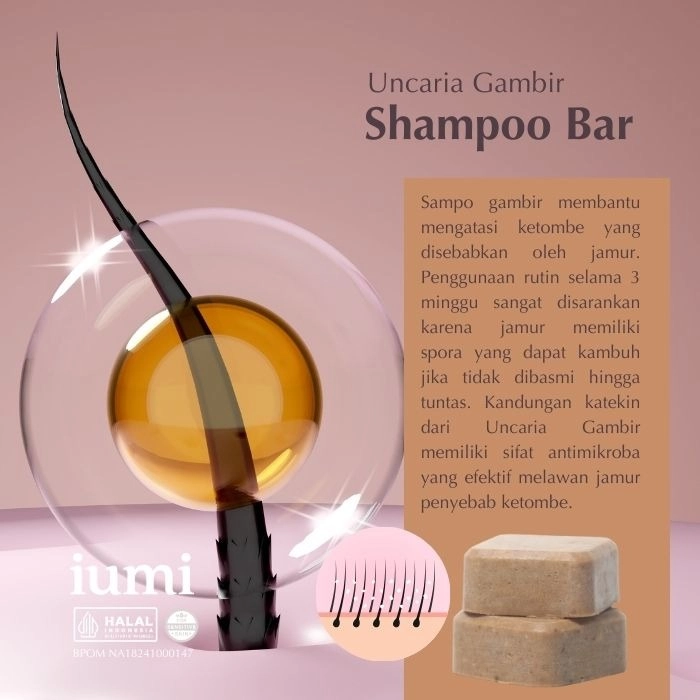 Uncaria Gambir Shampoo Bar Untuk Rambut Rontok Ketombe Wangi Awet 