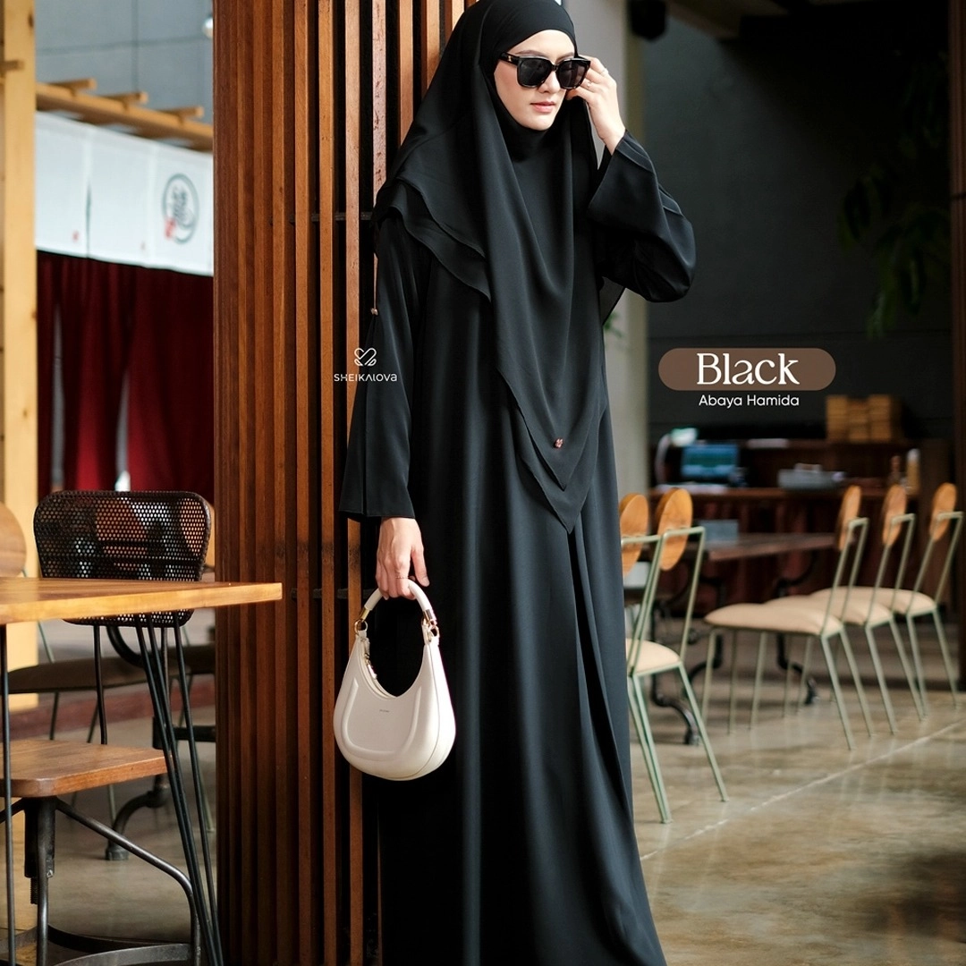 Abaya Hamida - Abaya saja (Dress UV Protection  Abaya untuk umroh Dress muslim wanita)