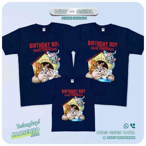 Baju Kaos Couple Keluarga Tom & Jerry | Kaos Family Custom | Kaos Tom & Jerry - NW 2591
