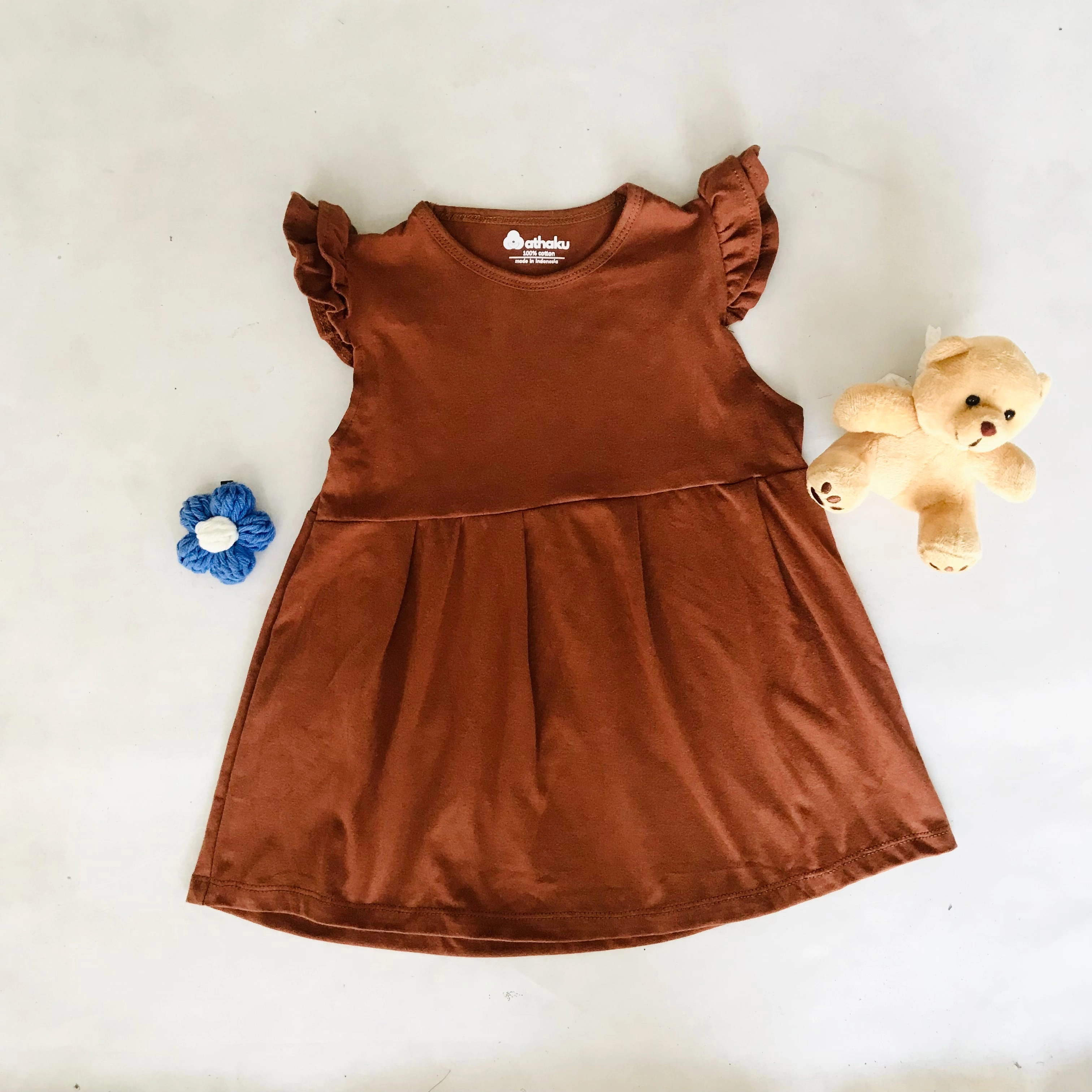 rufffle dress anak cotton
