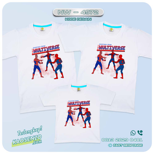Baju Kaos Couple Keluarga Spiderman | Kaos Ulang Tahun Anak | Kaos Spiderman - NW 4972