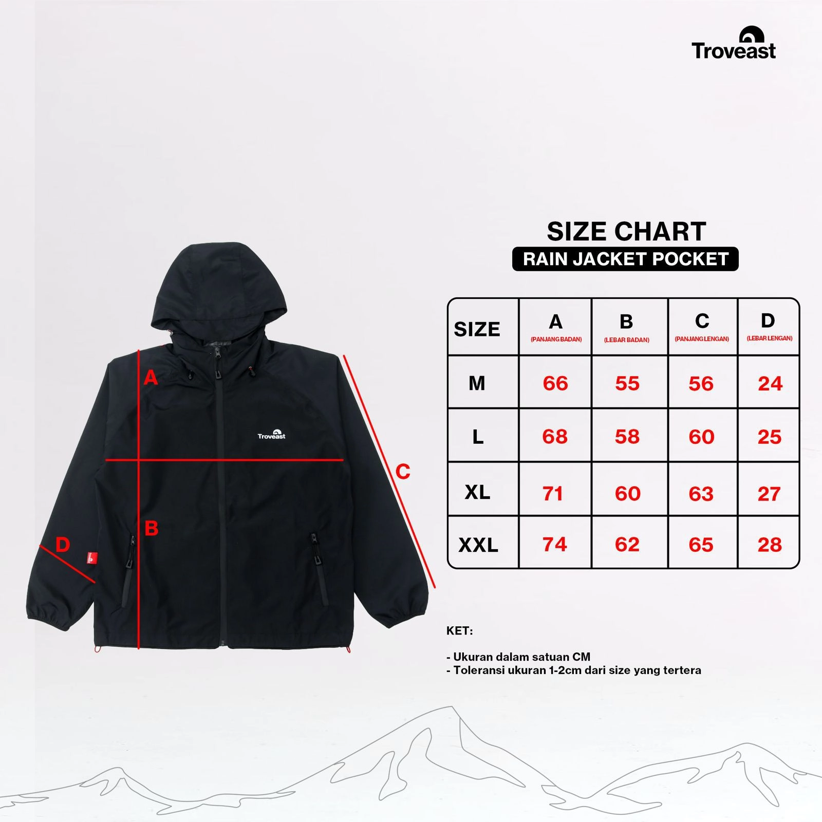 Troveast Urban Waterproof Rain Jacket Pocket Series Faded Denim