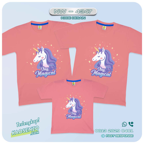 Baju Kaos Couple Keluarga Unicorn | Kaos Family Custom | Kaos Unicorn - NW 4347