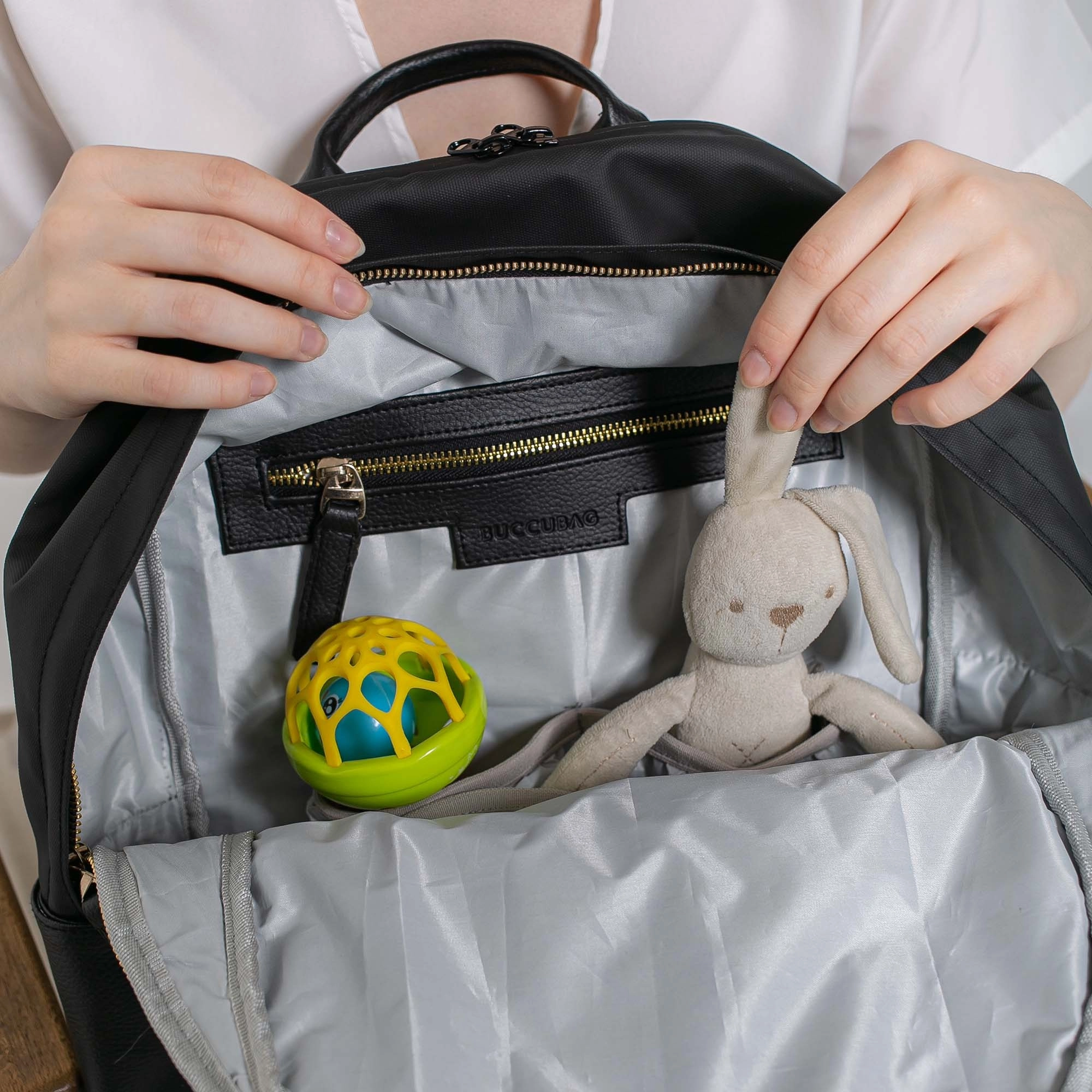 Buccubag Tas Perlengkapan Bayi Medium Ransel diaperbag blackquido