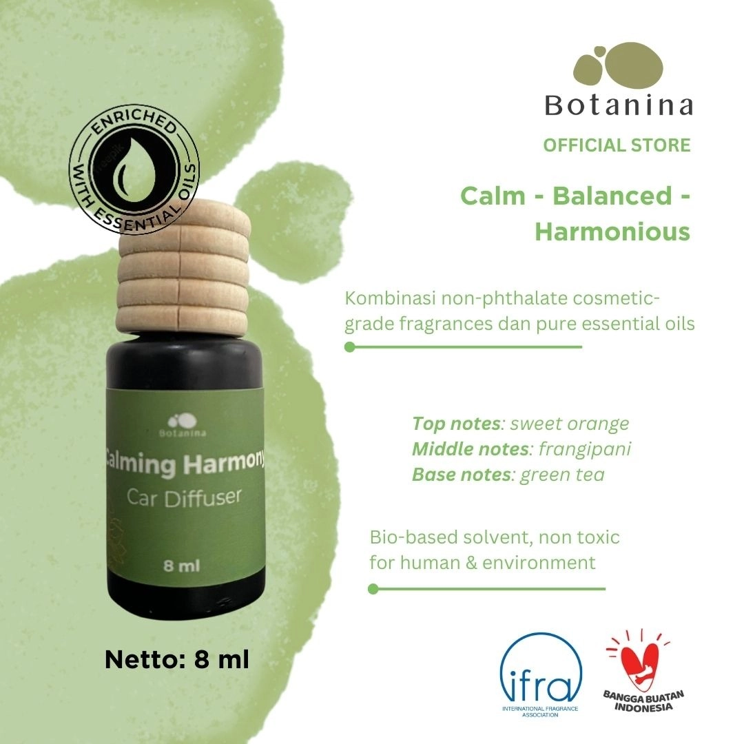 Botanina Aromatherapy Car Diffuser - Premium Car Aromatherapy Blend With Essential Oil | Pengharum Mobil | Car Freshener | Car Fragrance 