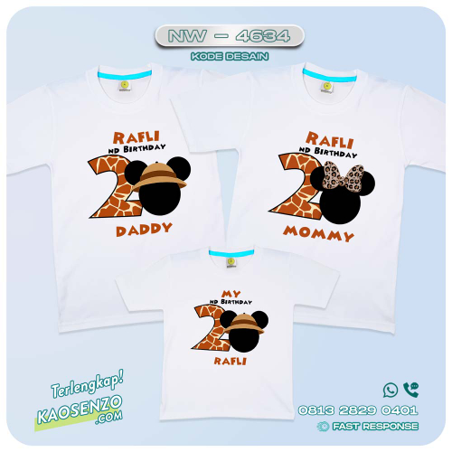Baju Kaos Couple Keluarga Mickey Mouse| Kaos Family Mickey Mouse | Kaos Mickey Mouse - NW 4634