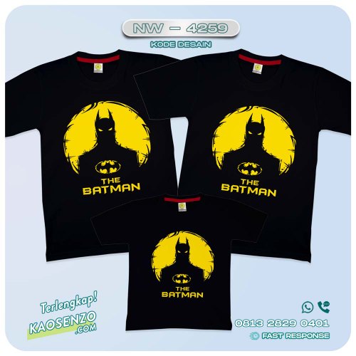 Baju Kaos Couple Keluarga Batman | Kaos Ulang Tahun Anak | Kaos Batman - NW 4259