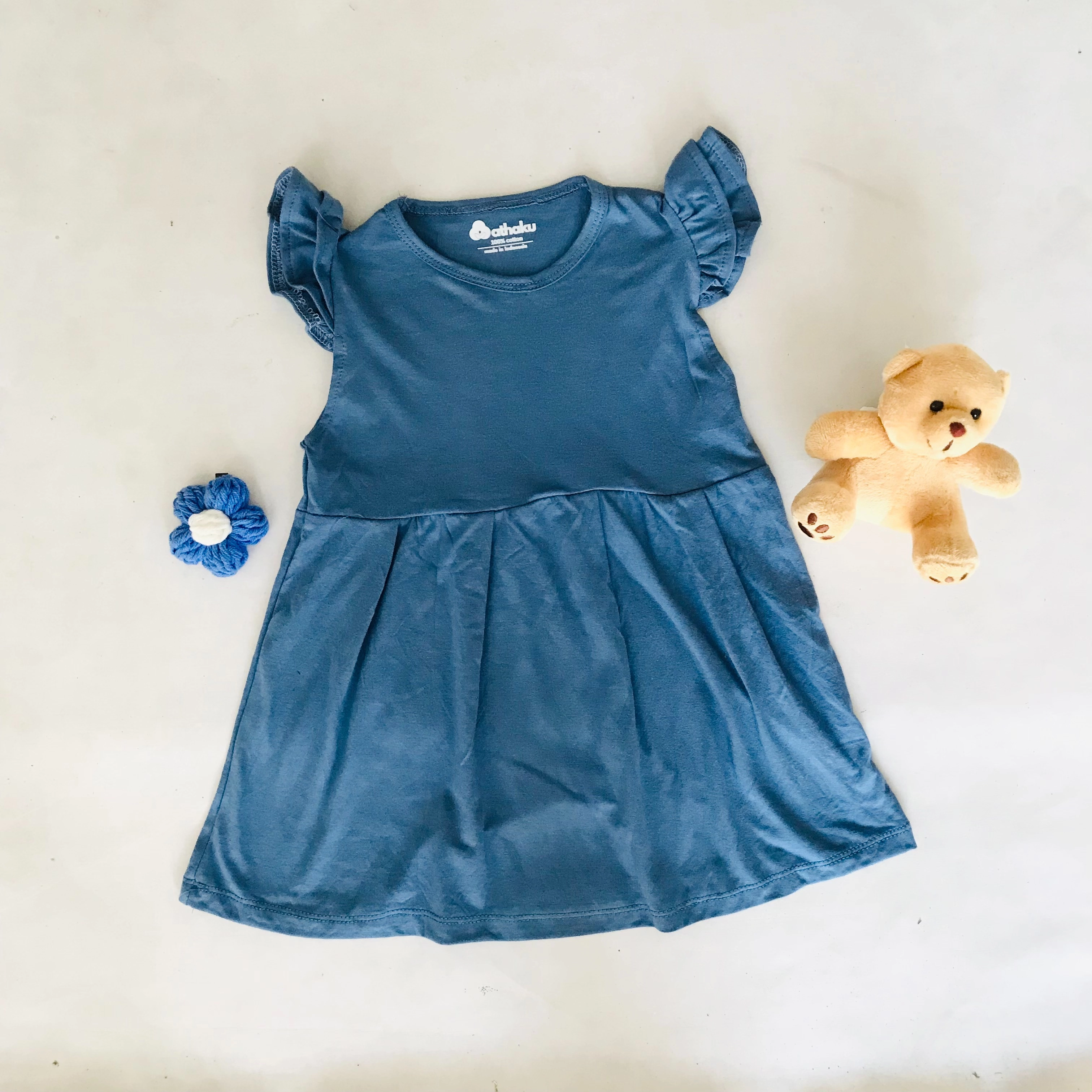 rufffle dress anak cotton