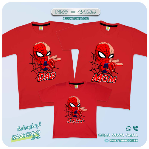 Kaos Couple Keluarga Spiderman | Kaos Family Custom | Kaos Spiderman - NW 4405