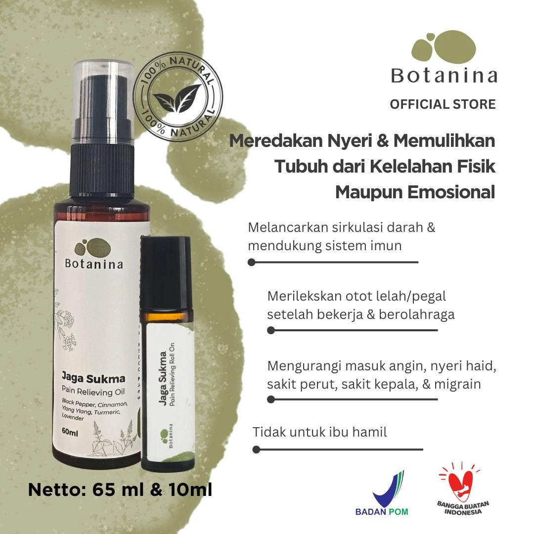 Botanina Jaga Sukma Comforting Oil | Pain Relieving Minyak Balur Masuk Angin Pijat Roll On