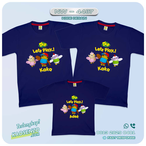 Baju Kaos Couple Keluarga Didi & Friends | Kaos Family Custom | Kaos Motif Didi & Friends NW 4487