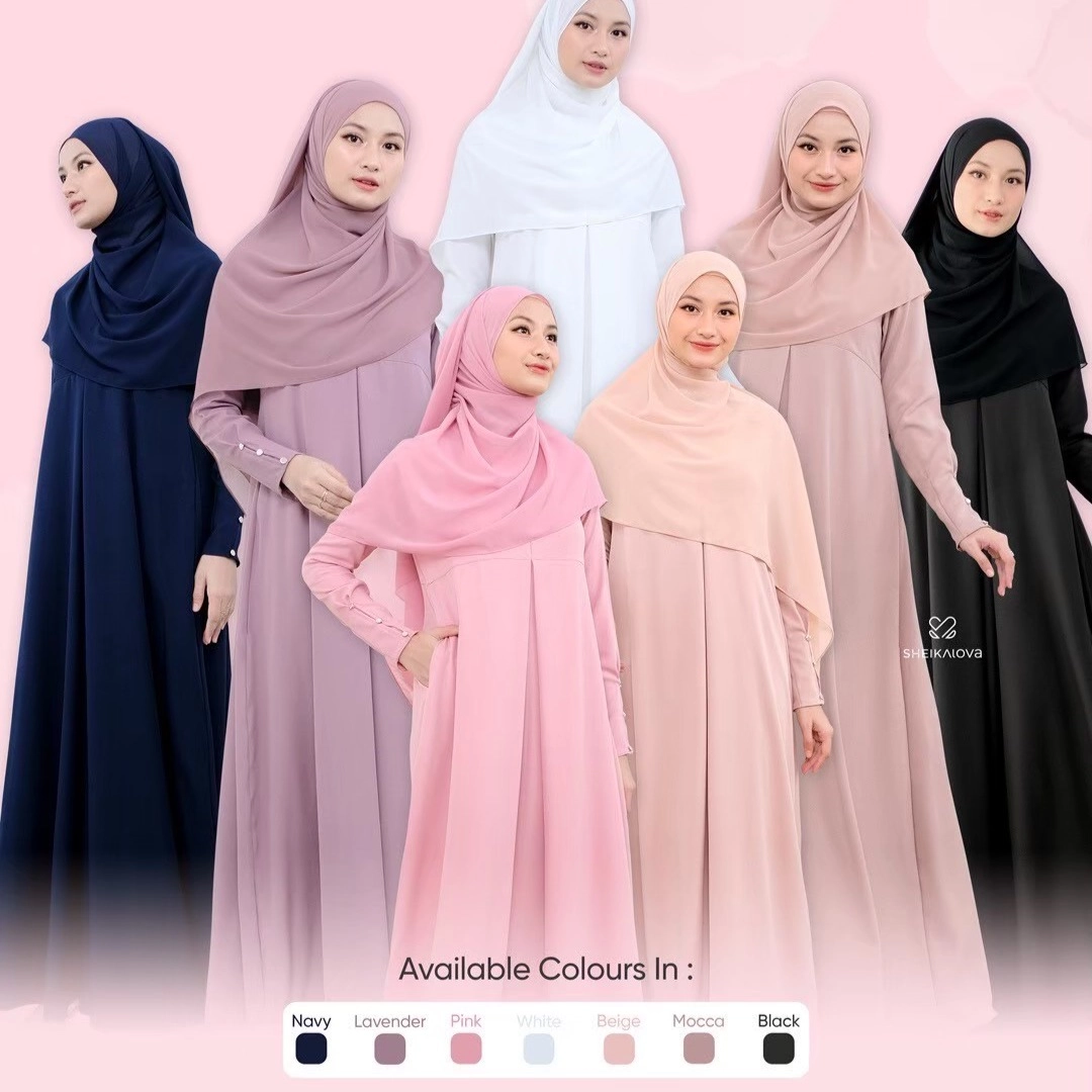 Sheika Hijab || Rayne Dress [ Abaya umroh baju muslim wanita polos ladyzara ]