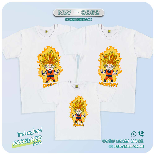 Kaos Couple Keluarga Dragon Balls | Kaos Ulang Tahun Anak | Kaos Dragon Ball - NW 3352