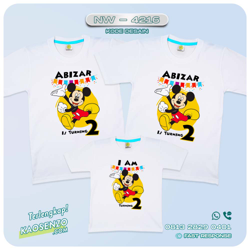 Baju Kaos Couple Keluarga Mickey Mouse | Kaos Family Custom | Kaos Mickey Mouse - NW 4216