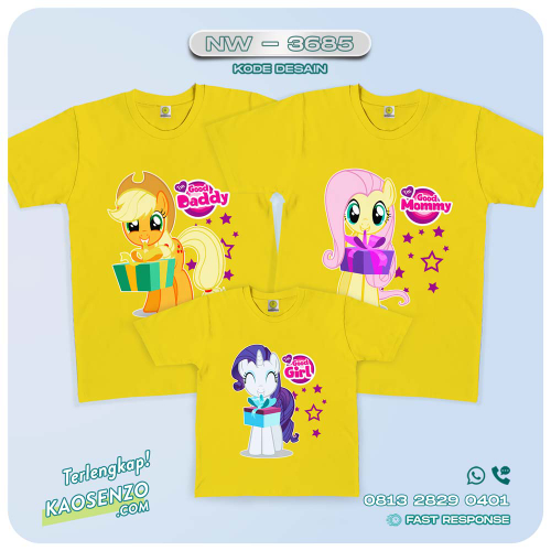 Baju Kaos Couple Keluarga Little Pony | Kaos Family Custom | Kaos Little Pony - NW 3685