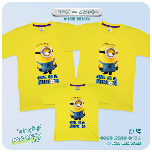 Baju Kaos Couple Keluarga Minion | Kaos Family Custom | Kaos Minion - NW 4835