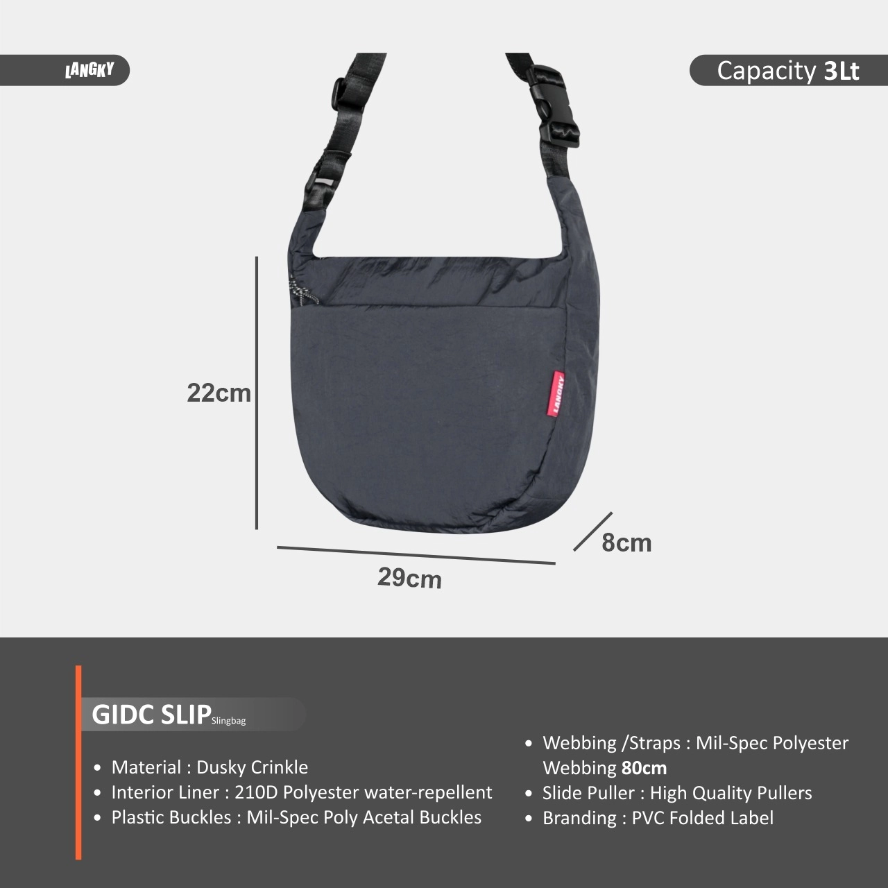 Tas Selempang Distro Tas Slingbag Langky SLINGBAG GIDC SLIP