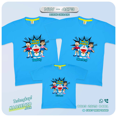 Baju Kaos Couple Keluarga Doraemon | Kaos Family Custom | Kaos Doraemon - NW 4173