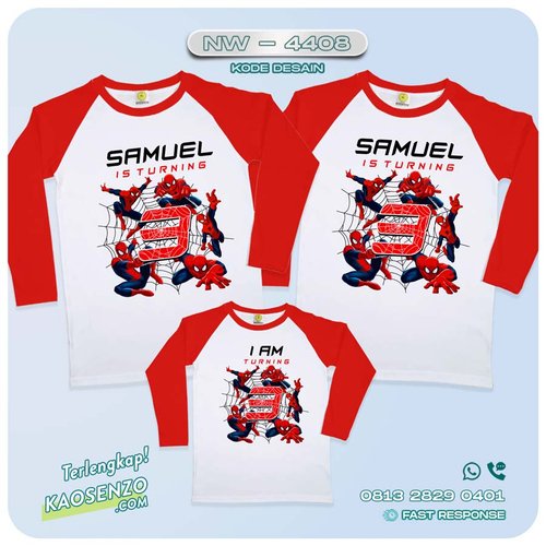 Baju Kaos Couple Keluarga Spiderman | Kaos Ulang Tahun Anak | Kaos Spiderman - NW 4408