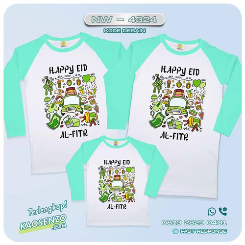 Baju Kaos Couple Keluarga Lebaran | Kaos Family Custom | Kaos Lebaran - NW 4324