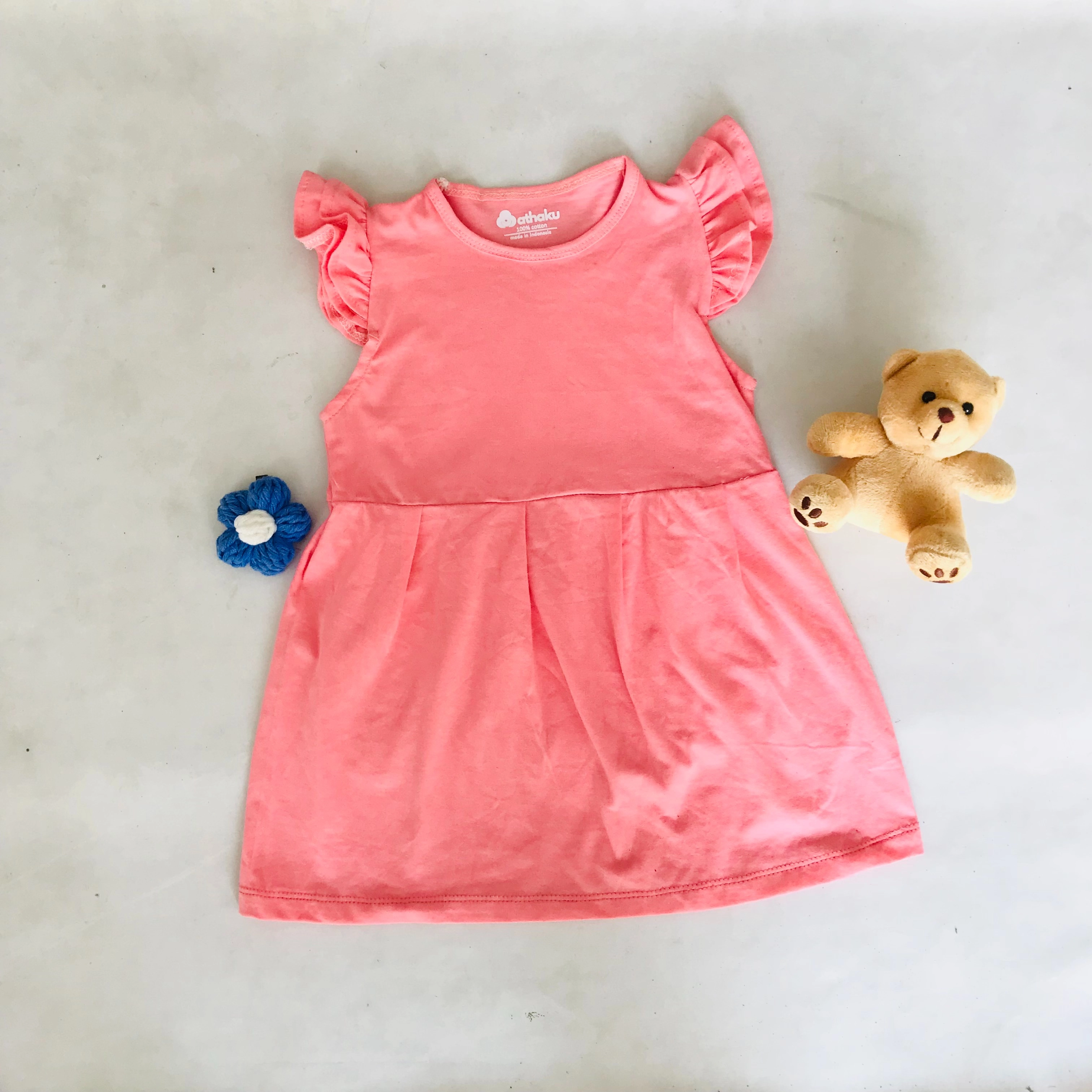rufffle dress anak cotton
