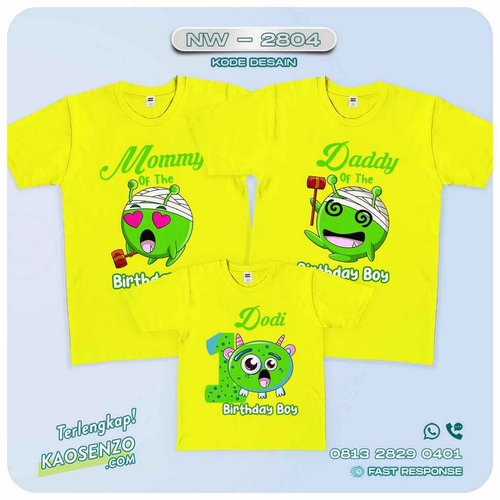 Kaos Couple Keluarga Monster Inc | Kaos Ulang Tahun Anak | Kaos Monster Inc - NW 2804