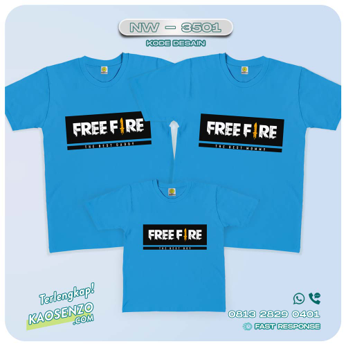 Baju Kaos Couple Keluarga Free Fire | Kaos Family Custom | Kaos Free Fire - NW 3501
