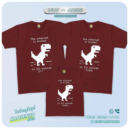 Baju Kaos Couple Keluarga Dinosaurus | Kaos Ultah Anak | Kaos Dinosaurus - NW 4085