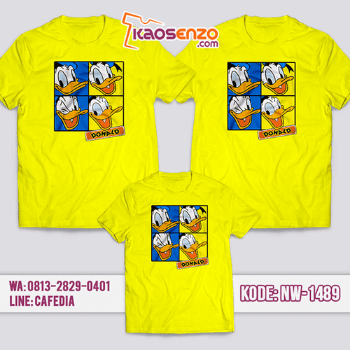 Baju Kaos Couple Keluarga Donald Duck | Kaos Family Custom | Kaos Donald duck- NW 1489