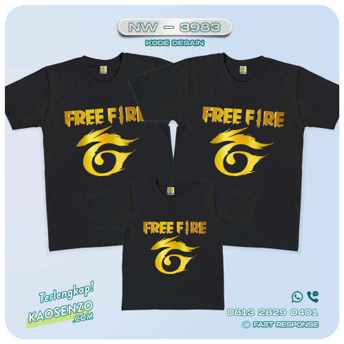Baju Kaos Couple Keluarga Free Fire | Kaos Family Custom | Kaos Free Fire - NW 3983