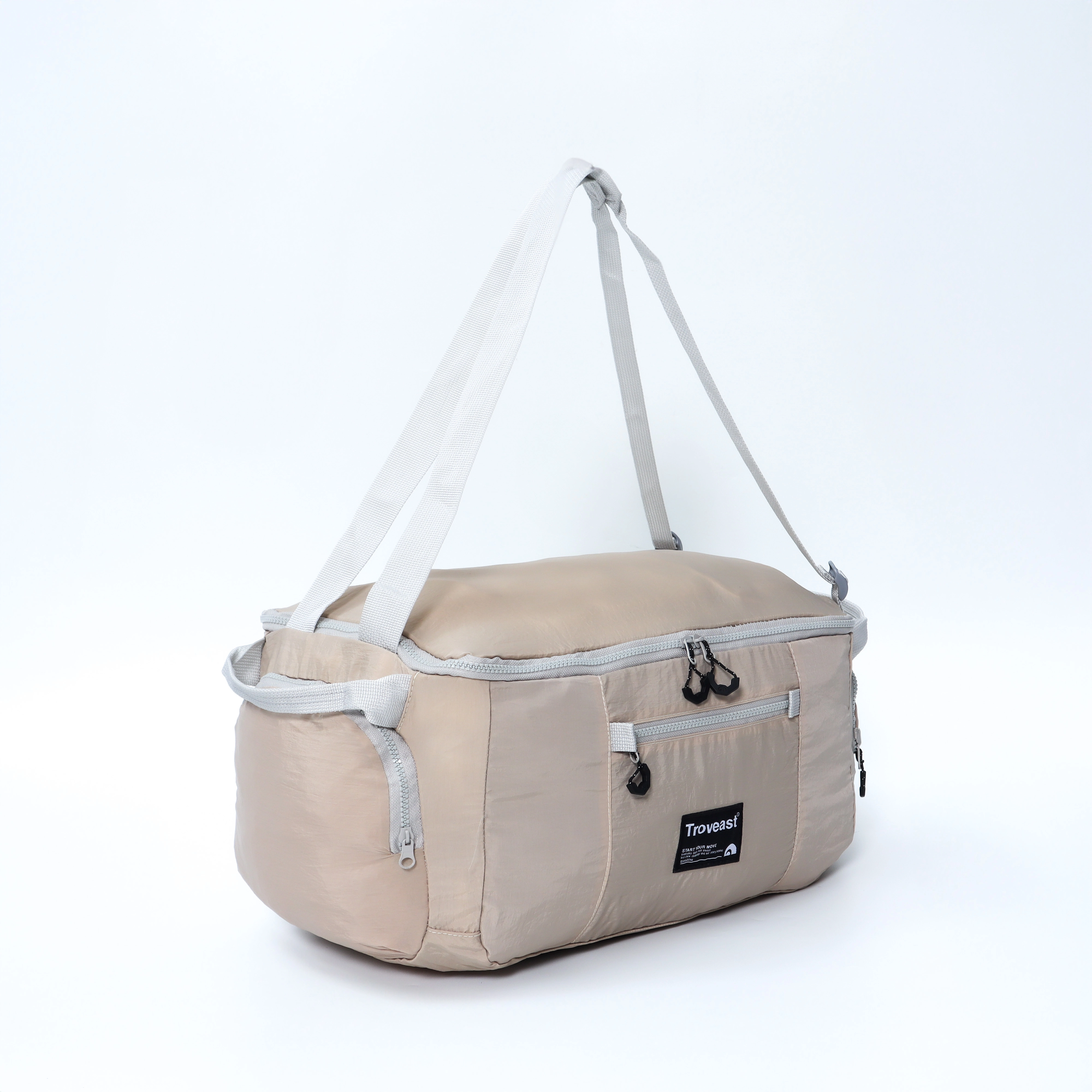 Troveast Tas Travel Lipat Safar Series Milk Tea 20 Liter Kapasitas Bahan Nylon Crinkle Mudah Dibawa Bepergian Ringan Water-Repellent Stylish untuk Travel Belanja dan Daily Use