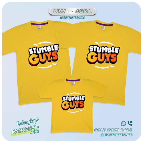 Baju Kaos Couple Keluarga Stumble Guys | Kaos Family Custom | Kaos Game Stumble Guys - NW 4601