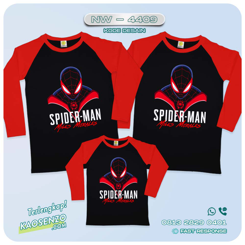 Baju Kaos Couple Keluarga Spiderman | Kaos Family Custom | Kaos Spiderman - NW 4408
