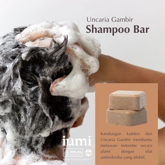 Uncaria Gambir Shampoo Bar Untuk Rambut Rontok Ketombe Wangi Awet 
