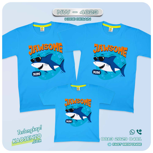 Kaos Couple Keluarga Baby Shark | Kaos Ulang Tahun Anak | Kaos Baby Shark - NW 4823