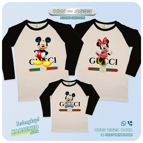 Baju Kaos Couple Keluarga Mickey Mouse | Kaos Family Custom | Kaos Mickey Mouse- NW 4633