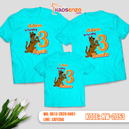 Kaos Couple Keluarga Scooby Doo | Kaos Ulang Tahun Anak | Kaos Scooby Doo - NW 2053