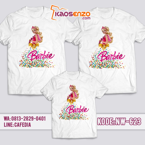 Baju Kaos Couple Keluarga | Kaos Family Custom Princess Barbie - NW 623