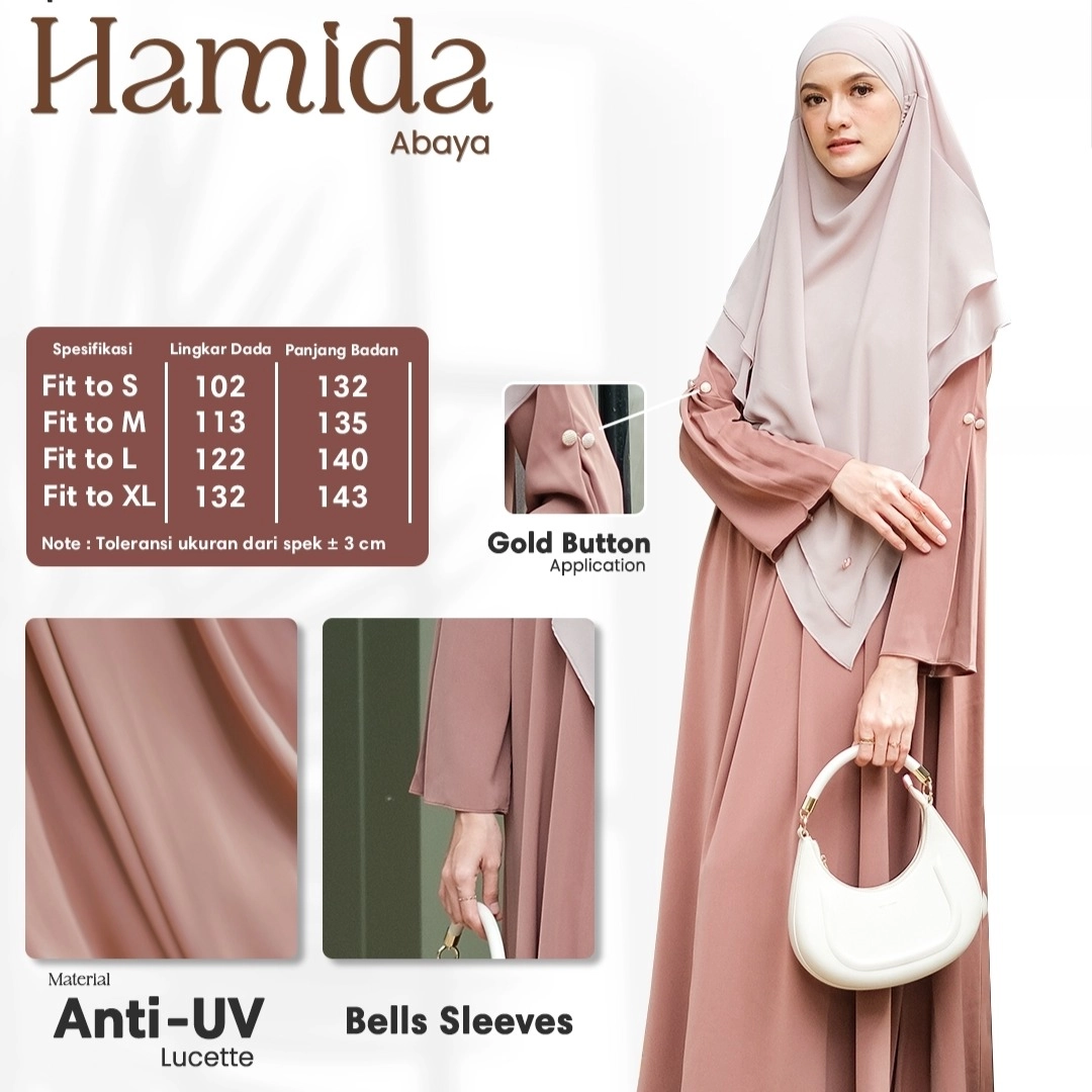 Abaya Hamida - Abaya saja (Dress UV Protection  Abaya untuk umroh Dress muslim wanita)