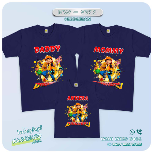 Baju Kaos Couple Keluarga Boboiboy | Kaos Family Custom Boboiboy - NW 3711