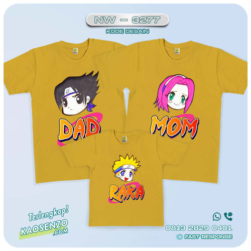 Baju Kaos Couple Keluarga Naruto | Kaos Family Custom | Kaos Naruto - NW 3277