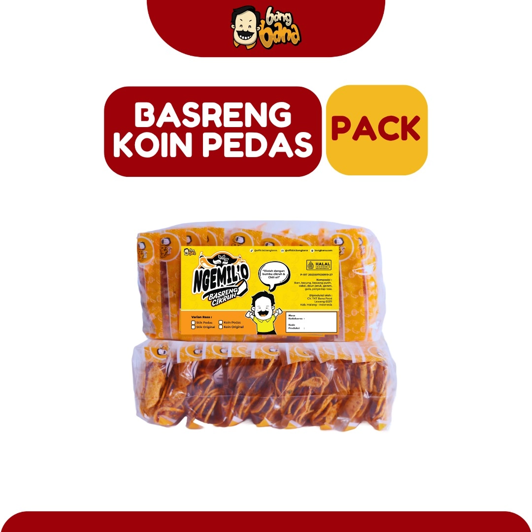 Ngemil'O Basreng Koin Pedas 1 Pack isi 10 pcs