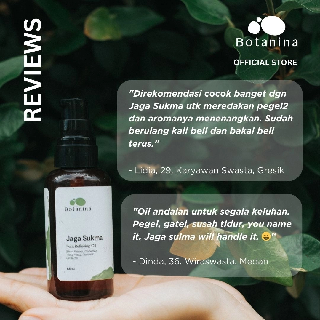 Botanina Jaga Sukma Comforting Oil | Pain Relieving Minyak Balur Masuk Angin Pijat Roll On