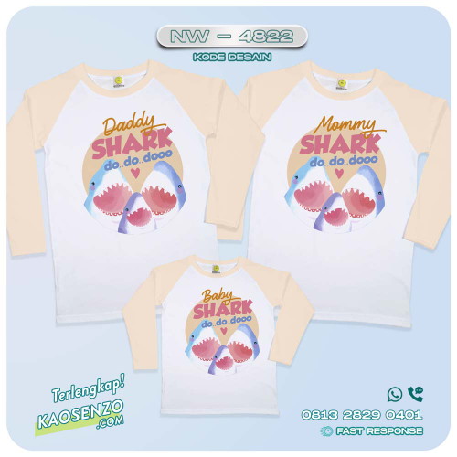 Baju Kaos Couple Keluarga Baby Shark | Kaos Family Custom | Kaos Baby Shark - NW 4822
