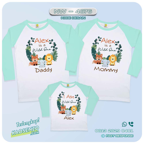 Baju Kaos Couple Keluarga Animal Zoo | Kaos Ultah Anak | Kaos Family Custom | Kaos Animal Zoo NW 4876