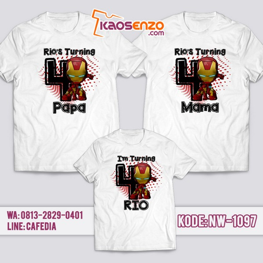 Jual Baju Kaos Couple Keluarga Keren | Kaos Family Ultah Iron Man Terbaru