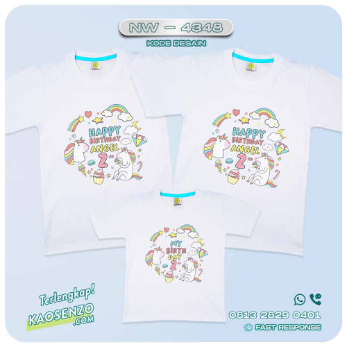 Baju Kaos Couple Keluarga Unicorn | Kaos Family Custom | Kaos Unicorn - NW 4348