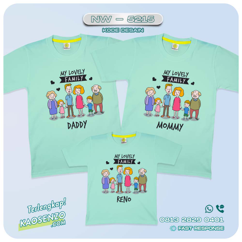 Baju Kaos Couple Keluarga Happy Family | Kaos Ultah Anak | Kaos Family Custom | Kaos Motif Happy Family - NW 5215
