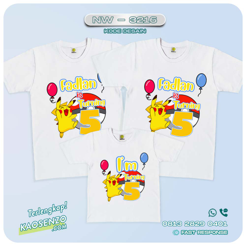 Baju Kaos Couple Keluarga Pokemon | Kaos Family Custom | Kaos Pokemon - NW 3216