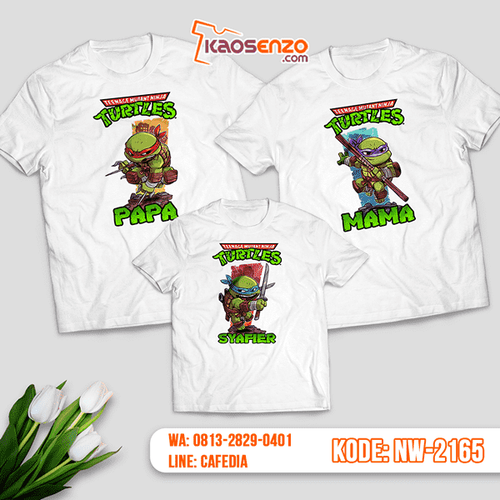 Baju Kaos Couple Keluarga Ninja Turtles | Kaos Family Custom | Kaos Ninja Turtles - NW 2165